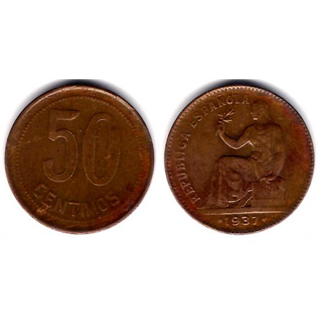 España (II República). 1937*(3-6). 50 Céntimos (MBC+)