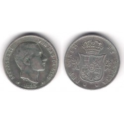 Alfonso XII. 1883. 20 Centavos (MBC-) (Plata) Ceca de Manila