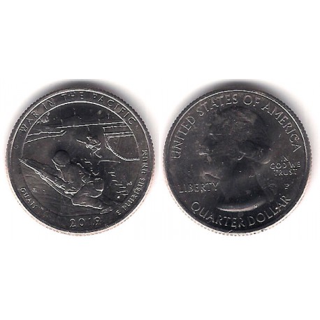 Estados Unidos de América. 2019(P). Quarter Dollar (SC) War in the Pacific