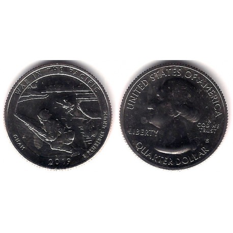 Estados Unidos de América. 2019(S). Quarter Dollar (SC) War in the Pacific