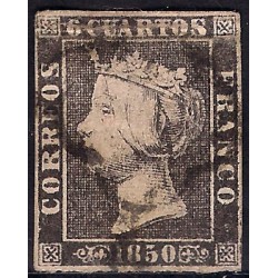 (1) 1850. 6 Cuartos. Isabel II (Usado)