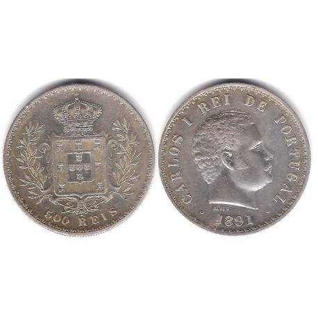 (535) Portugal. 1891. 500 Reis (EBC+) (Plata)