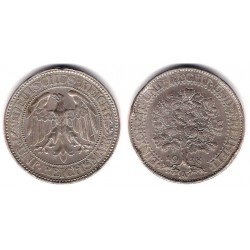 (56) Imperio Alemán (Weimar). 1928(A). 5 Reichmark (MBC+) (Plata)