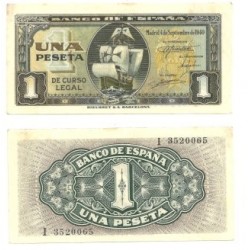 [1940] Billete de 1 Peseta (SC). Pequeñas manchas.