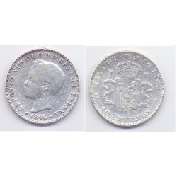 Alfonso XIII. 1896. 40 Centavos (BC) (Plata) Ceca de Puerto Rico SG-V