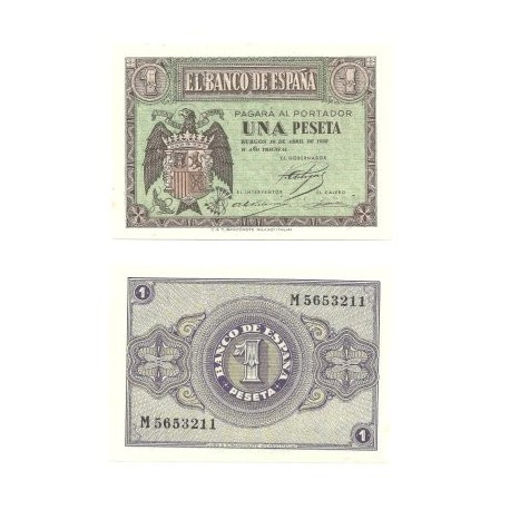 [1938] Billete de 1 Peseta (SC). Abril-1938.