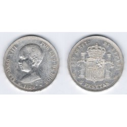 Alfonso XIII. 1890*(18-90). 5 Pesetas (MBC) (Plata) Ceca de Madrid MP-M