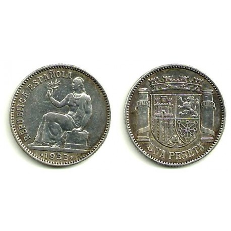 1933*(3-4) 1 Peseta (EBC)