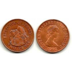 (55) Jersey. 1992. 2 Pence (EBC)