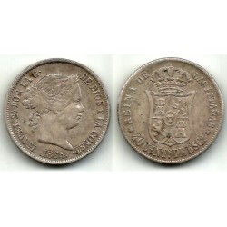 Isabel II. 1865. 40 Céntimos de Escudo (MBC) (Plata)