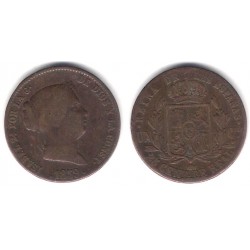 Isabel II. 1859. 25 Céntimos de Real (BC+) Ceca de Segovia