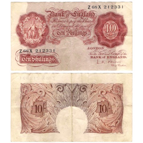 (368c) Gran Bretaña. 1948-60. 10 Shillings (MBC)