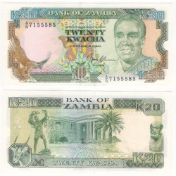 (32b) Zambia. 1989-91. 20 Kwacha (SC)