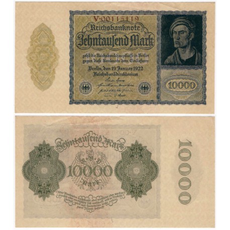 (72) Imperio Aleman (Weimar). 1922. 10000 Mark (EBC)