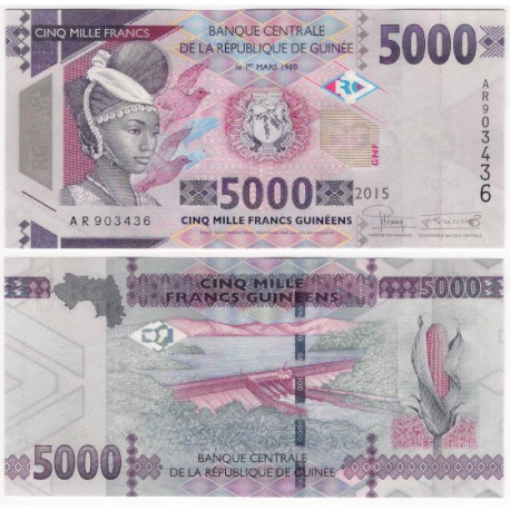 (49) Guinea. 2015. 5000 Francs (SC)