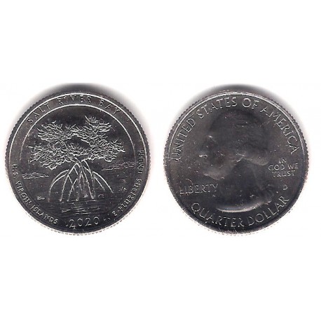 Estados Unidos de América. 2020(D). Quarter Dollar (SC) Salt River Bay