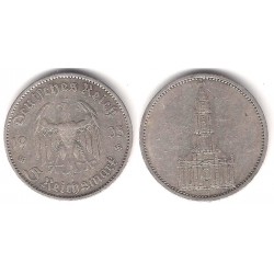 (83) Alemania (III Reich). 1935(A). 5 Reichsmark (MBC) (Plata)