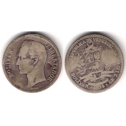 (Y37) Venezuela. 1954. 1 Bolivar (BC-) (Plata)