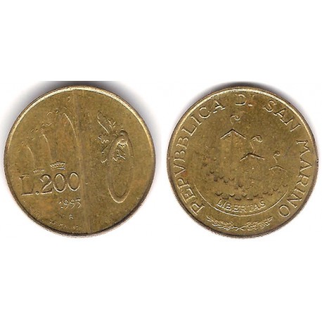 (300) San Marino. 1993. 200 Lira (MBC)