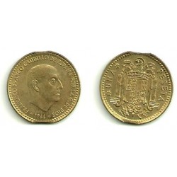 Estado Español. 1966*(19-75). 1 Peseta (EBC) Doble pellizco cospel