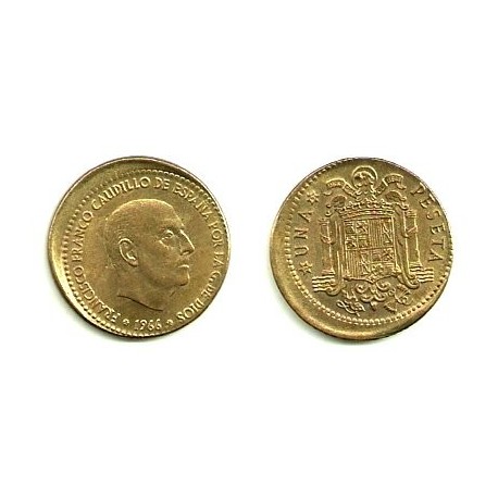 Estado Español. 1966*(19-67). 1 Peseta (EBC) Desplazada