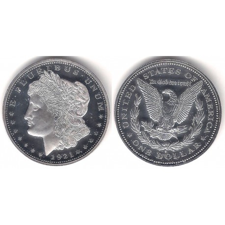 (RÉPLICA) Estados Unidos de América. 1921(S). 1 Dollar (Proof) (Plata)