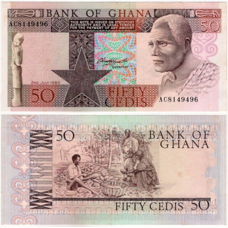 (22b) Ghana. 1980. 50 Cedis (EBC+)