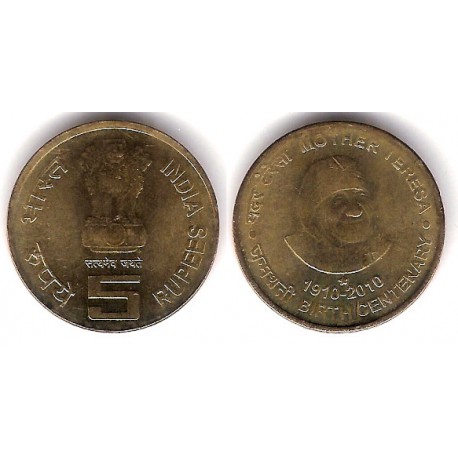 (381) India. 2010. 5 Rupees (SC)