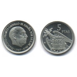 Estado Español. 1957*(75). 5 Pesetas (Proof)