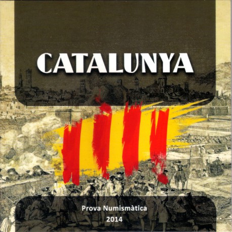 Catalunya. 2014. Cartera + 2 Euro (Pack conjunto) Pruebas de Euro