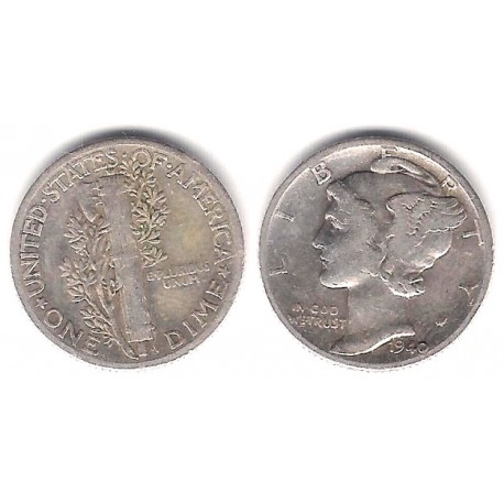 (140) Estados Unidos de América. 1940. 1 Dime (MBC) (Plata)