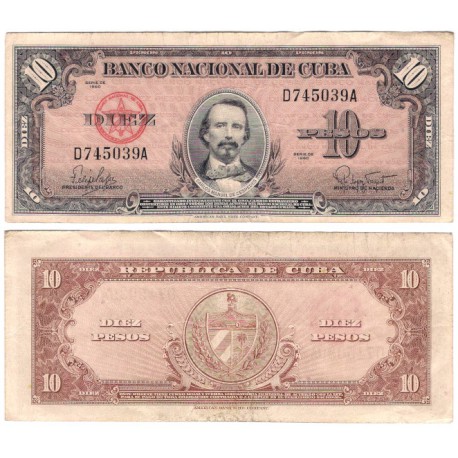 (79b) Cuba. 1960. 10 Pesos (BC)