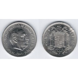 Estado Español. 1949*(19-49). 5 Pesetas (MBC)