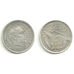 Estado Español. 1957*(75). 25 Pesetas (EBC)