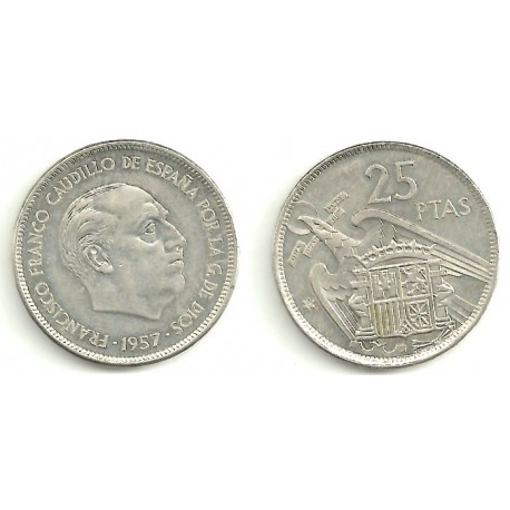 Estado Español. 1957*(75). 25 Pesetas (EBC)