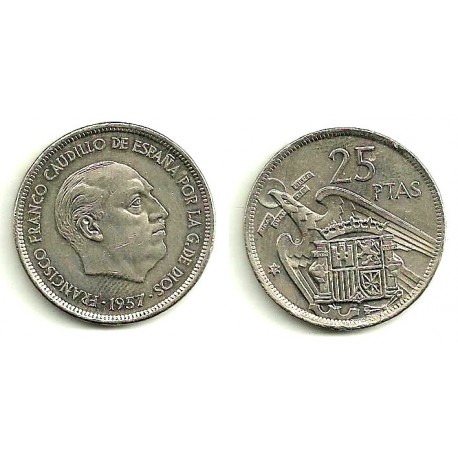 Estado Español. 1957*(75). 25 Pesetas (EBC)