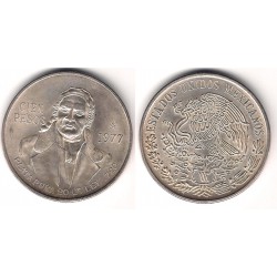 (483.1) Estados Unidos Mexicanos. 1977. 100 Pesos (SC) (Plata)