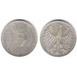 (112.1) Alemania. 1967(D). 5 Mark (EBC+) (Plata)