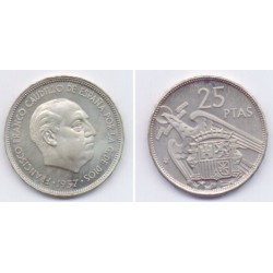 Estado Español. 1957*(72). 25 Pesetas (Proof)