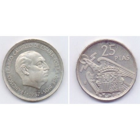 Estado Español. 1957*(72). 25 Pesetas (Proof)