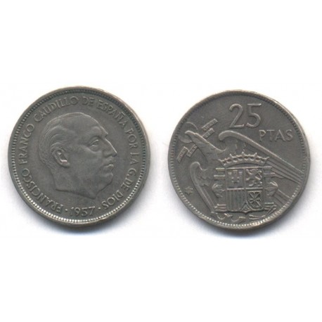 Estado Español. 1957*(69). 25 Pesetas (MBC)