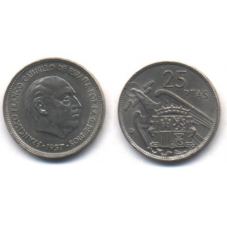 Estado Español. 1957*(69). 25 Pesetas (EBC)