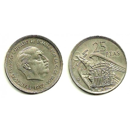 Estado Español. 1957*(65). 25 Pesetas (EBC)