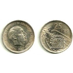 Estado Español. 1957*(65). 25 Pesetas (MBC)