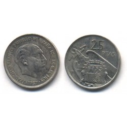 Estado Español. 1957*(61). 25 Pesetas (MBC)