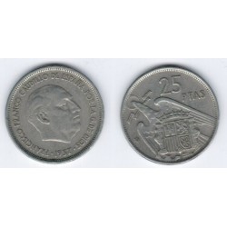 Estado Español. 1957*(59). 25 Pesetas (MBC)