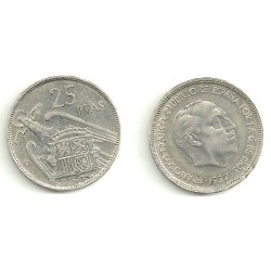 Estado Español. 1957*(59). 25 Pesetas (MBC)