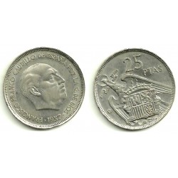 Estado Español. 1957*(59). 25 Pesetas (MBC)