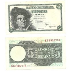 [1948] Billete de 5 Pesetas (EBC). Serie K.