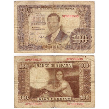 Estado Español. 1953. 100 Pesetas (RC+) Serie 3P